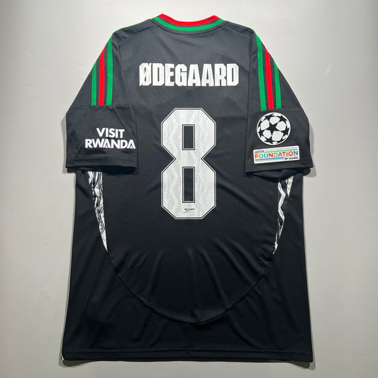 Official #8 Odegaard 24/25 Arsenal Away Stadium Shirt UEFA Champions League EU Edition Adidas IT6148