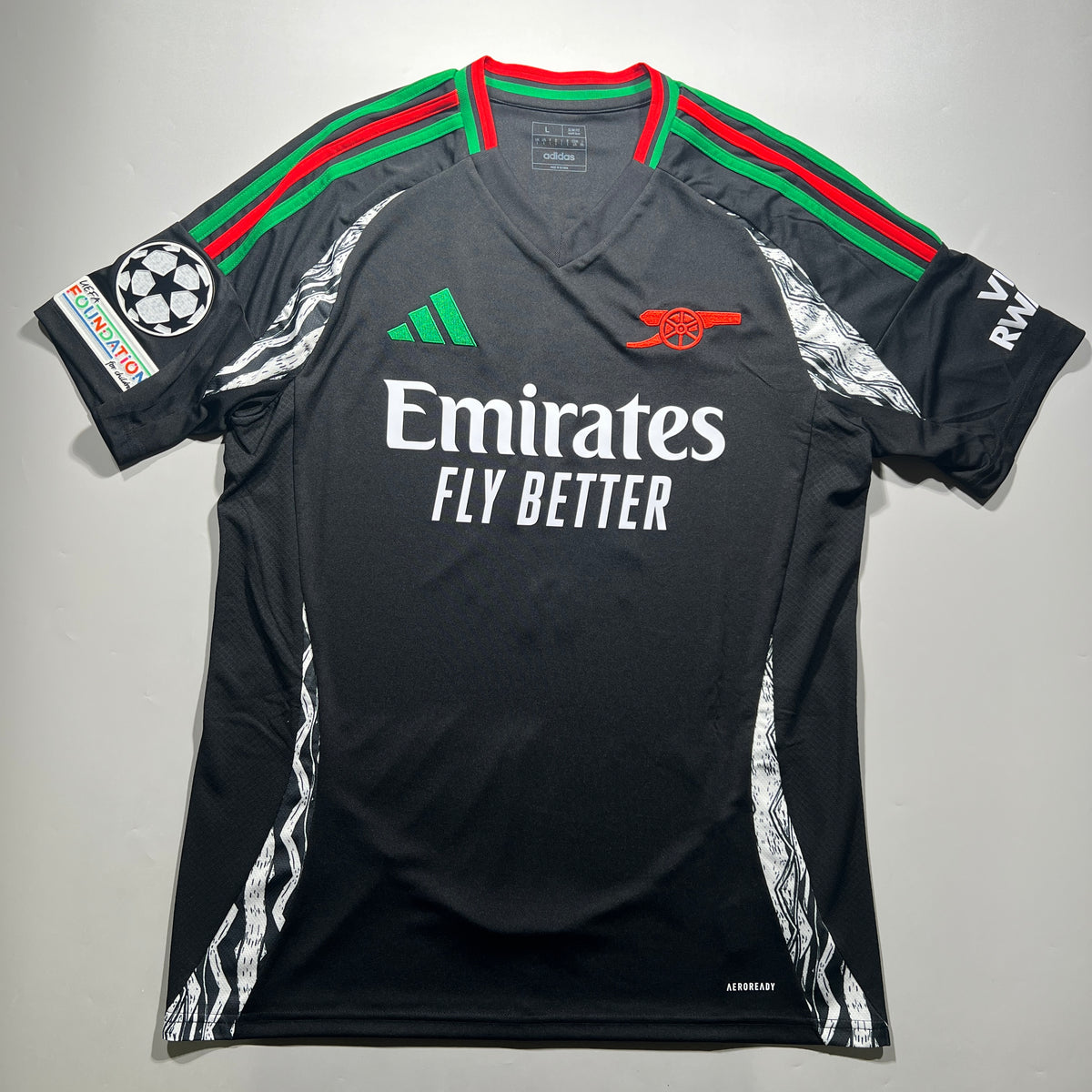 Official #8 Odegaard 24/25 Arsenal Away Stadium Shirt UEFA Champions League EU Edition Adidas IT6148