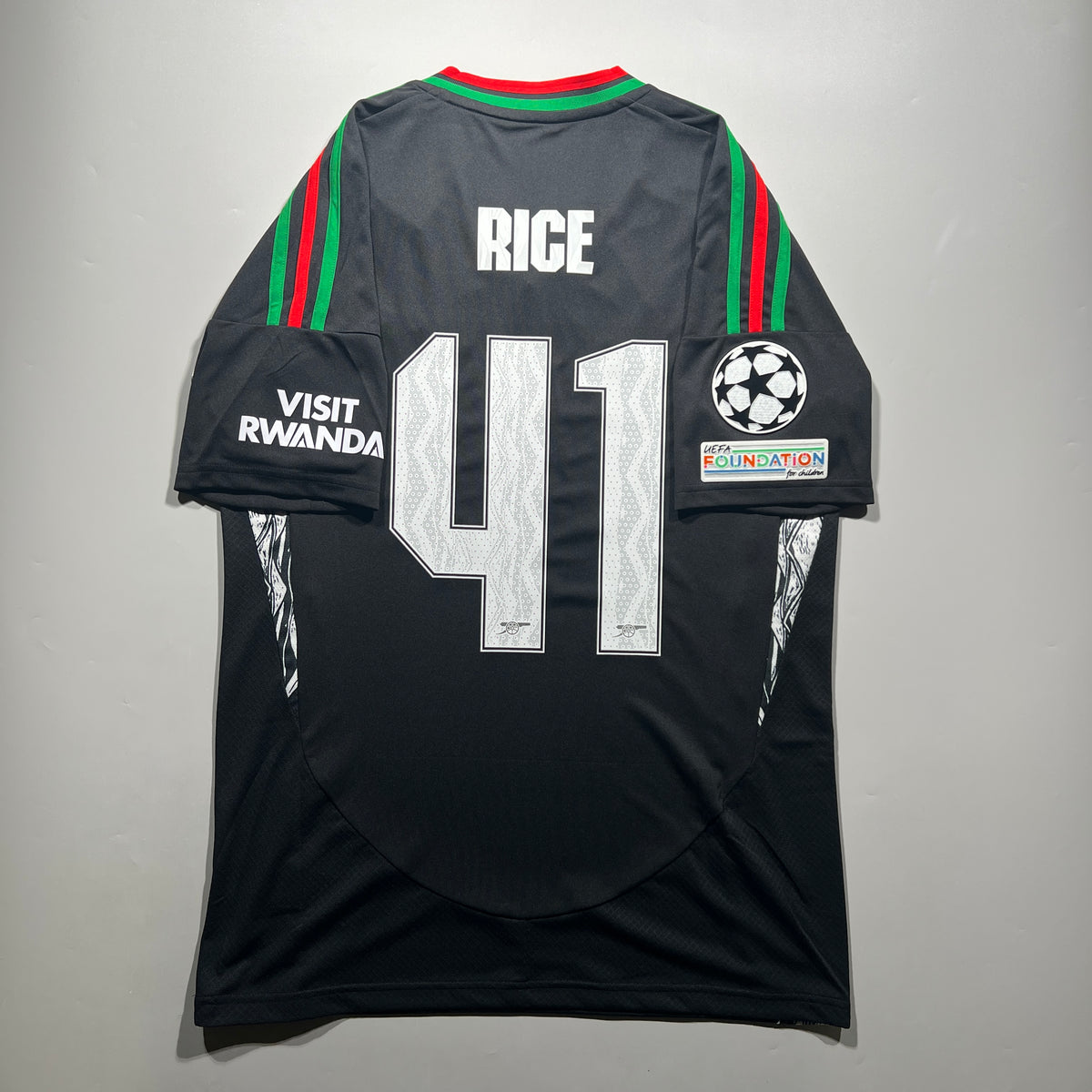 Official #41 Rice 24/25 Arsenal Away Stadium Shirt UEFA Champions League EU Edition Adidas IT6148
