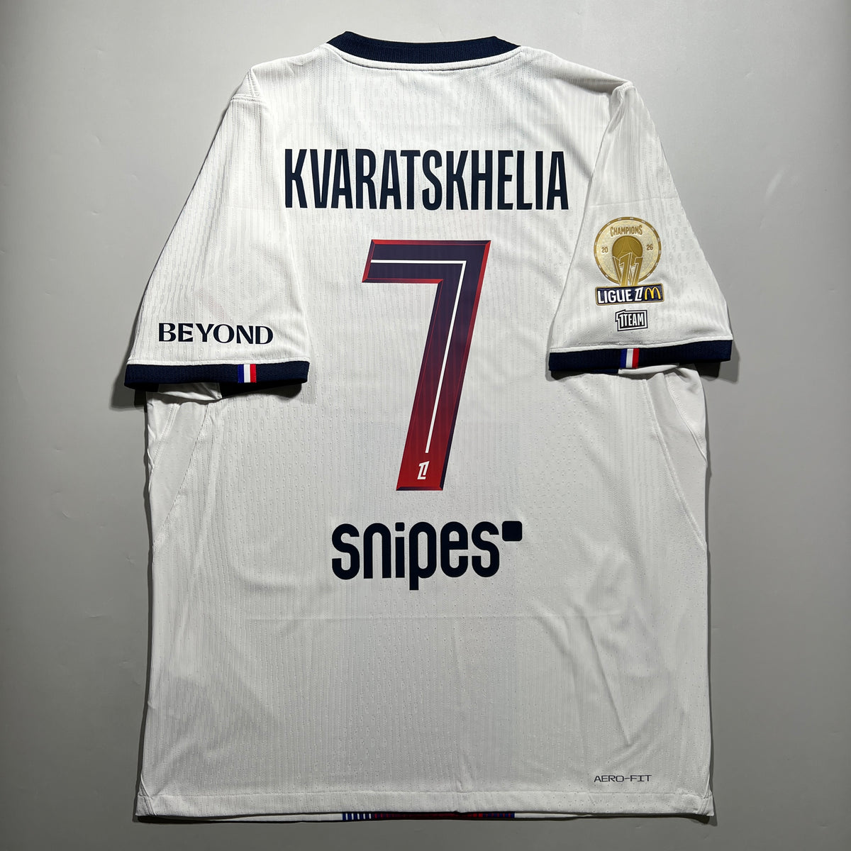Official #7 Kvaratskhelia 26/27 Paris Saint-Germain Away Authentic Shirt Ligue 1 Nike II1788-101