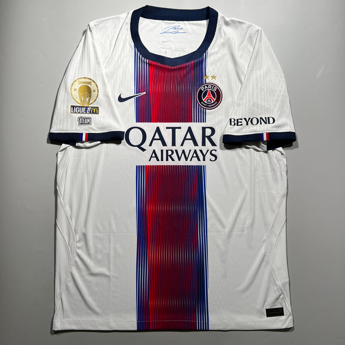 Official #7 Kvaratskhelia 26/27 Paris Saint-Germain Away Authentic Shirt Ligue 1 Nike II1788-101