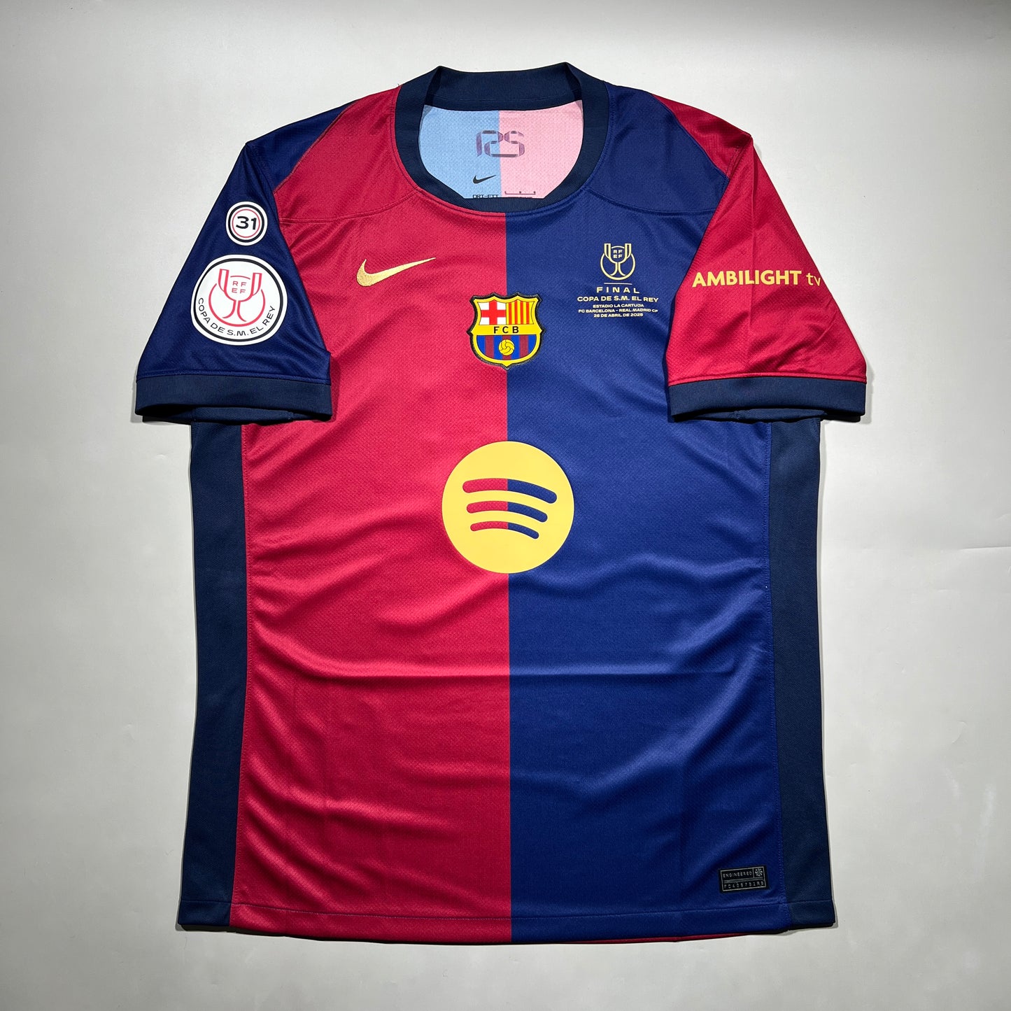 Official #19 Lamine Yamal 24/25 FC Barcelona Home Stadium shirts Copa Del Rey Size L
