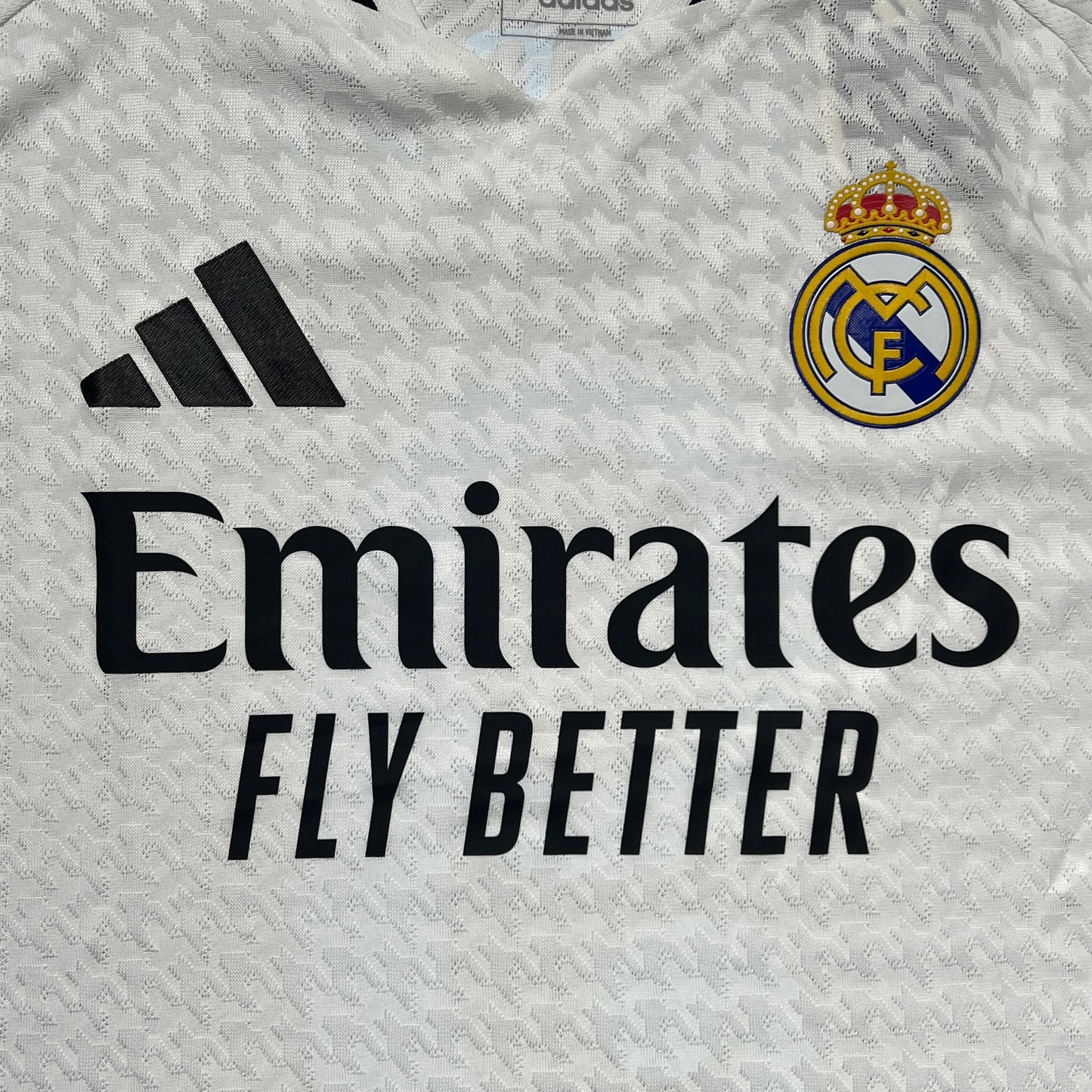 Official #9 Mbappe 24/25 Real Madrid Home Authentic Shirt Long Sleeve UCL