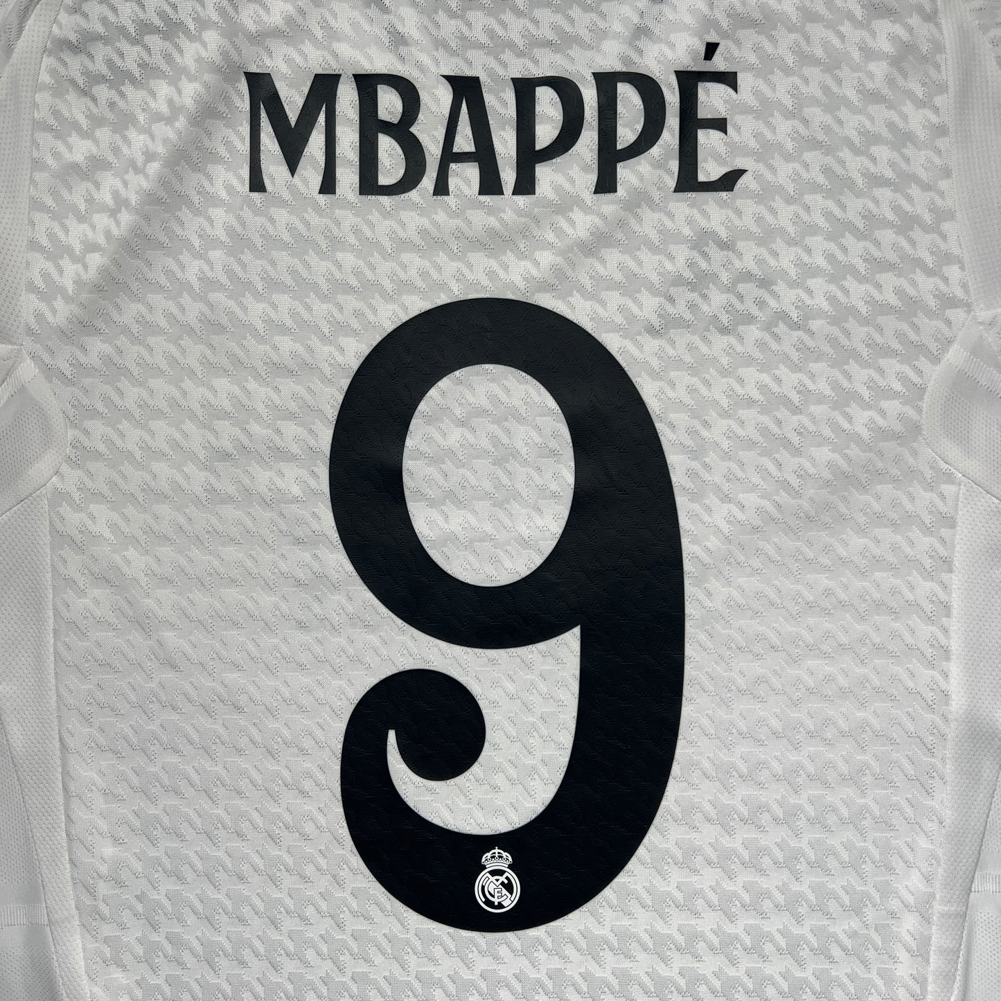 Official #9 Mbappe 24/25 Real Madrid Home Authentic Shirt Long Sleeve UCL