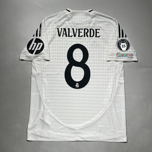 Official #8 Valverde 24/25 Real Madrid Home Authentic Shirt UCL Size L (JP:2XL)
