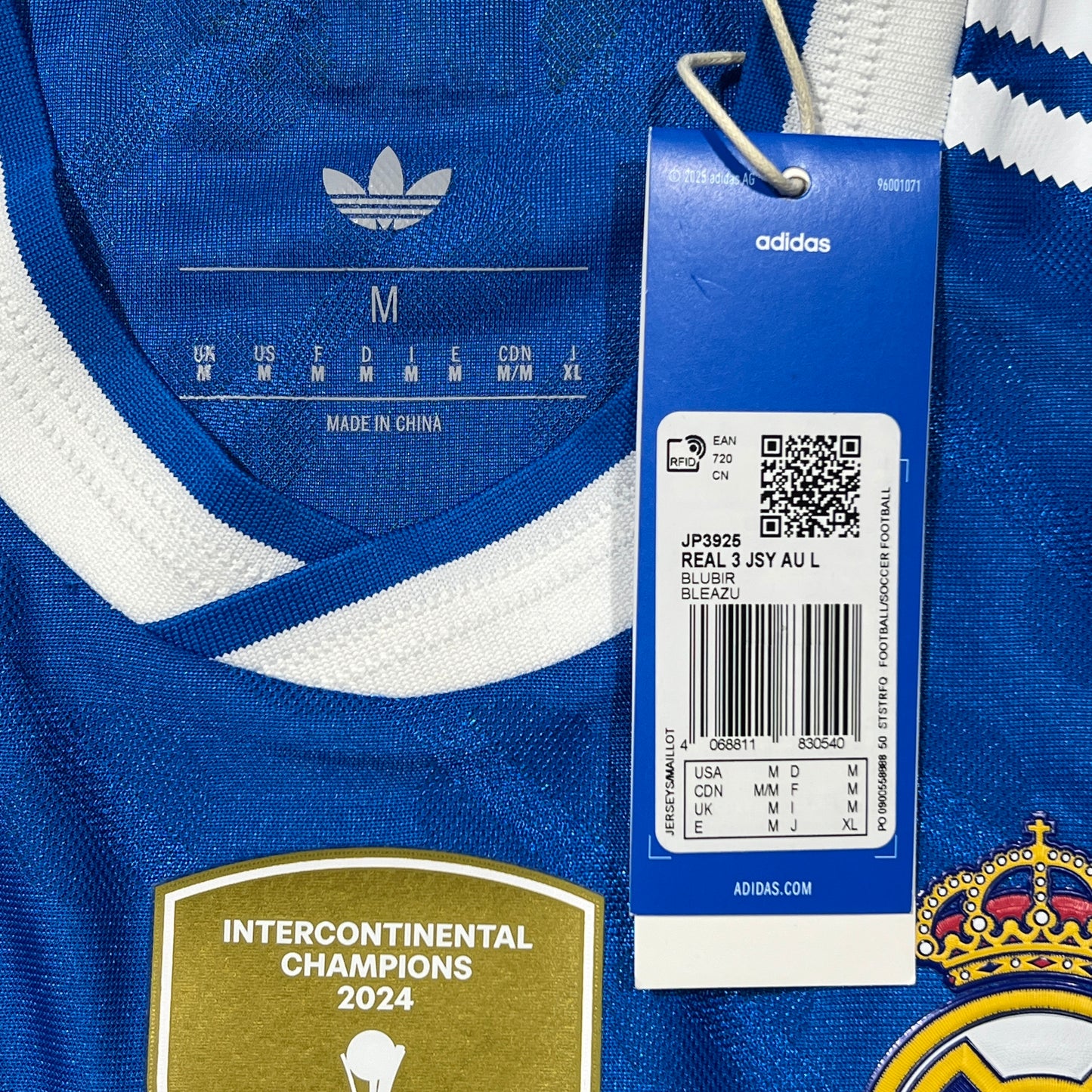 Official #10 Mbappe 25/26 Real Madrid Third Authentic Shirt Long Sleeve International Cup Size M (JP:XL)