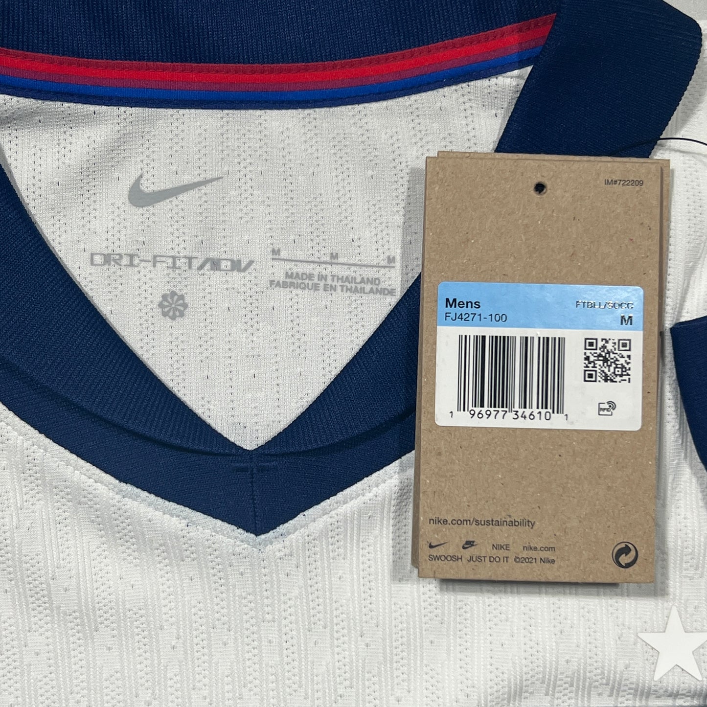 Official #4 Rice 2024 England Home Authentic Shirt Size Ｍ