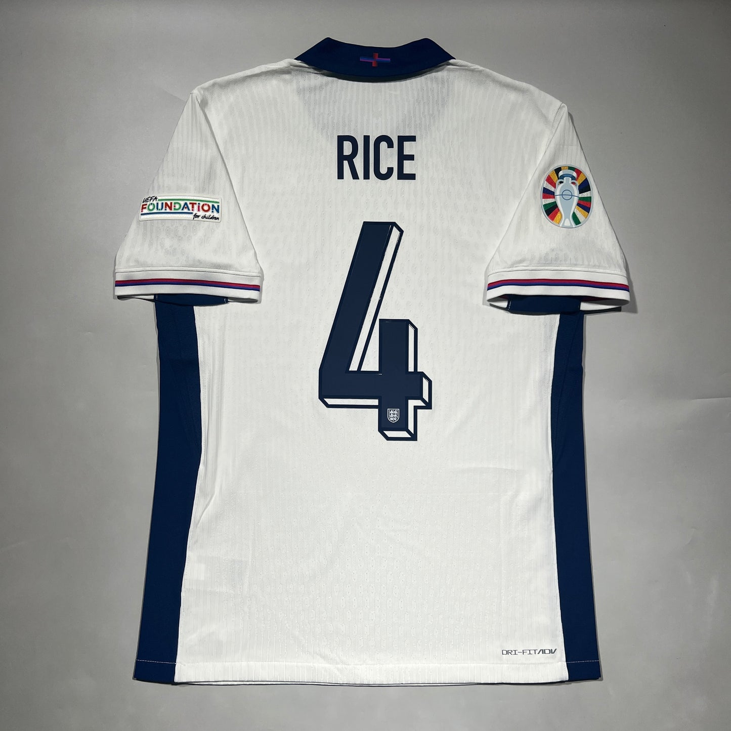 Official #4 Rice 2024 England Home Authentic Shirt Size Ｍ