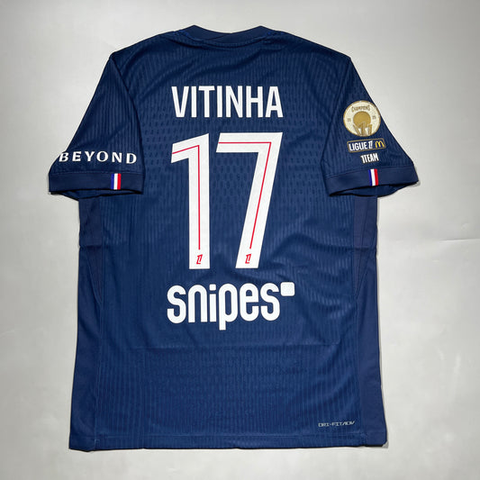 Official #17 Vitinha 25/26 Paris Saint-Germant (PSG) Home Authentic Shirt Ligue1 Size L