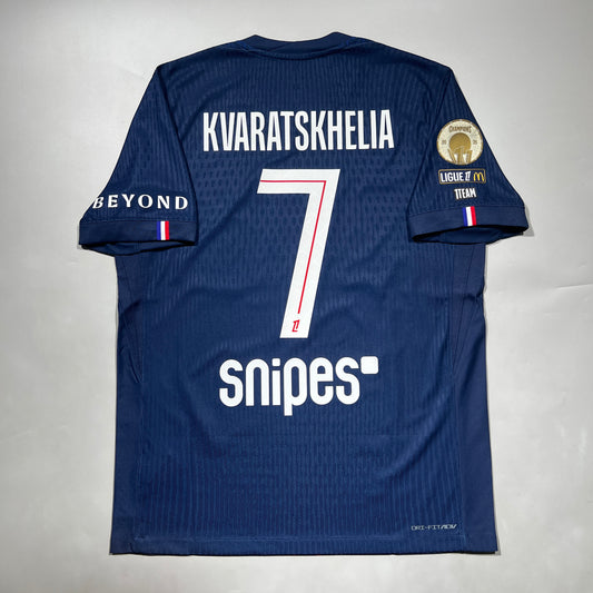 Official #7 Kvaratskhelia 25/26 Paris Saint-Germant (PSG) Home Authentic Shirt Ligue1 Size L