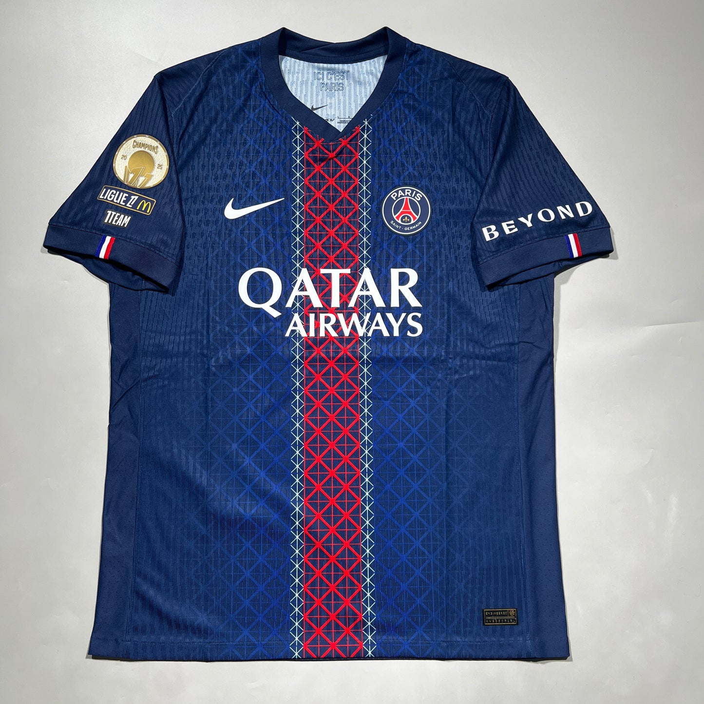 Official #87 Joao Neves 25/26 Paris Saint-Germant (PSG) Home Authentic Shirt Ligue1 Size L