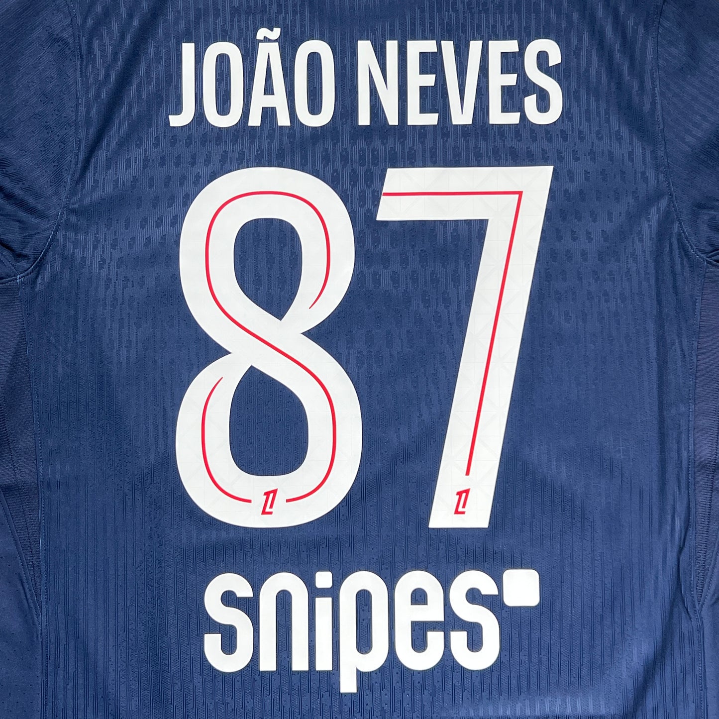 Official #87 Joao Neves 25/26 Paris Saint-Germant (PSG) Home Authentic Shirt Ligue1 Size L
