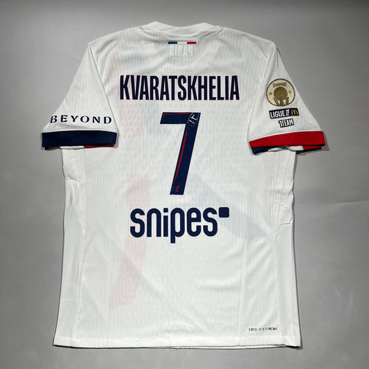 Official #7 Kvaratskhelia 25/26 Paris Saint-Germant (PSG) Away Authentic Shirt Ligue1 Size L