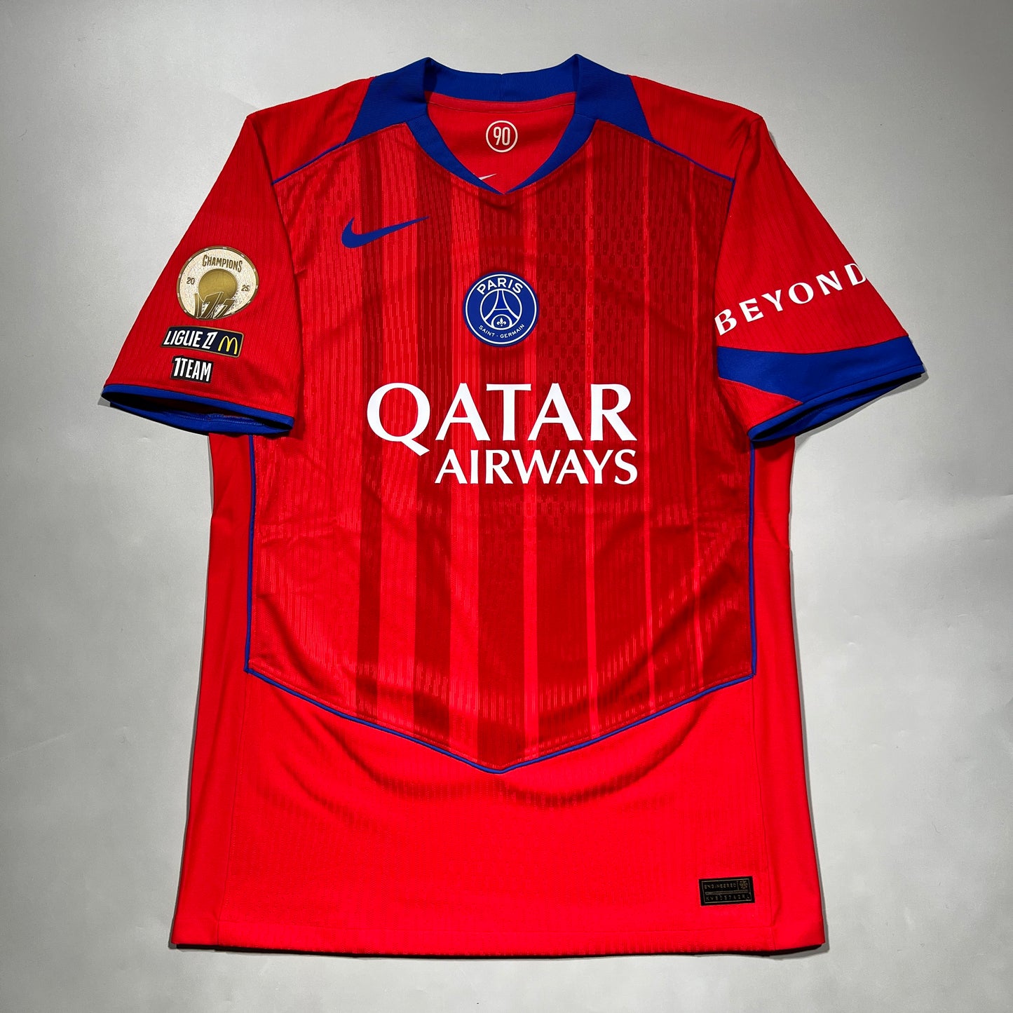 Official #14 D. Doue 25/26 Paris Saint-Germant (PSG) Third Authentic Shirt Ligue1 Size M