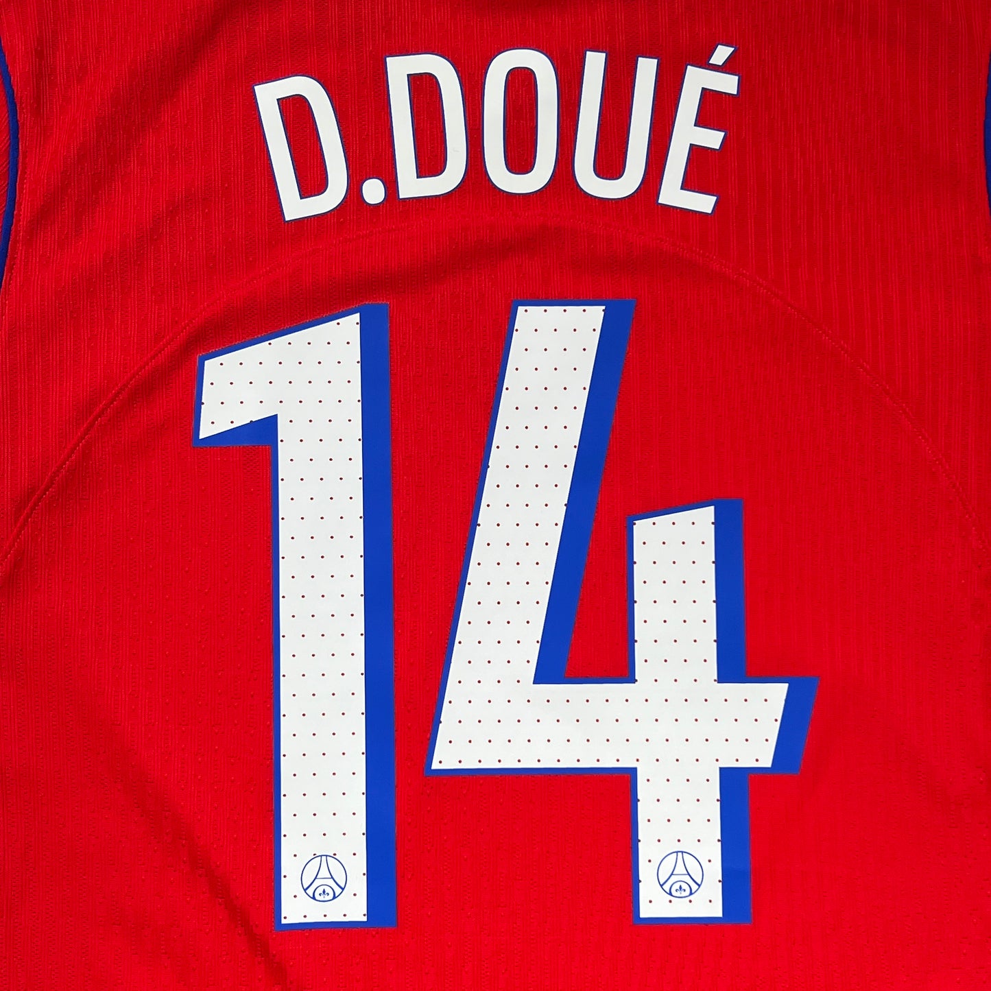 Official #14 D. Doue 25/26 Paris Saint-Germant (PSG) Third Authentic Shirt UCL Size M