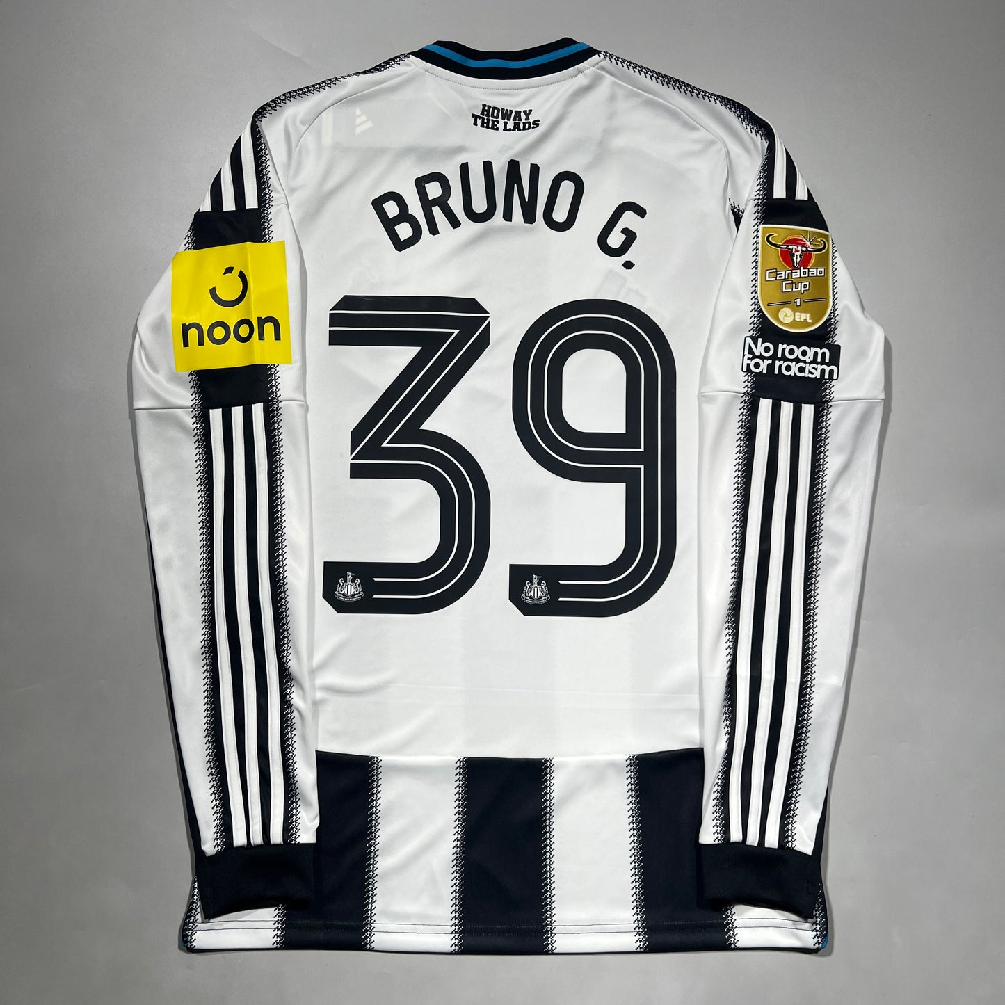 Official #39 Bruno G. 25/26 Newcastle United Home Stadium Shirt Long Sleeve Carabao Cup