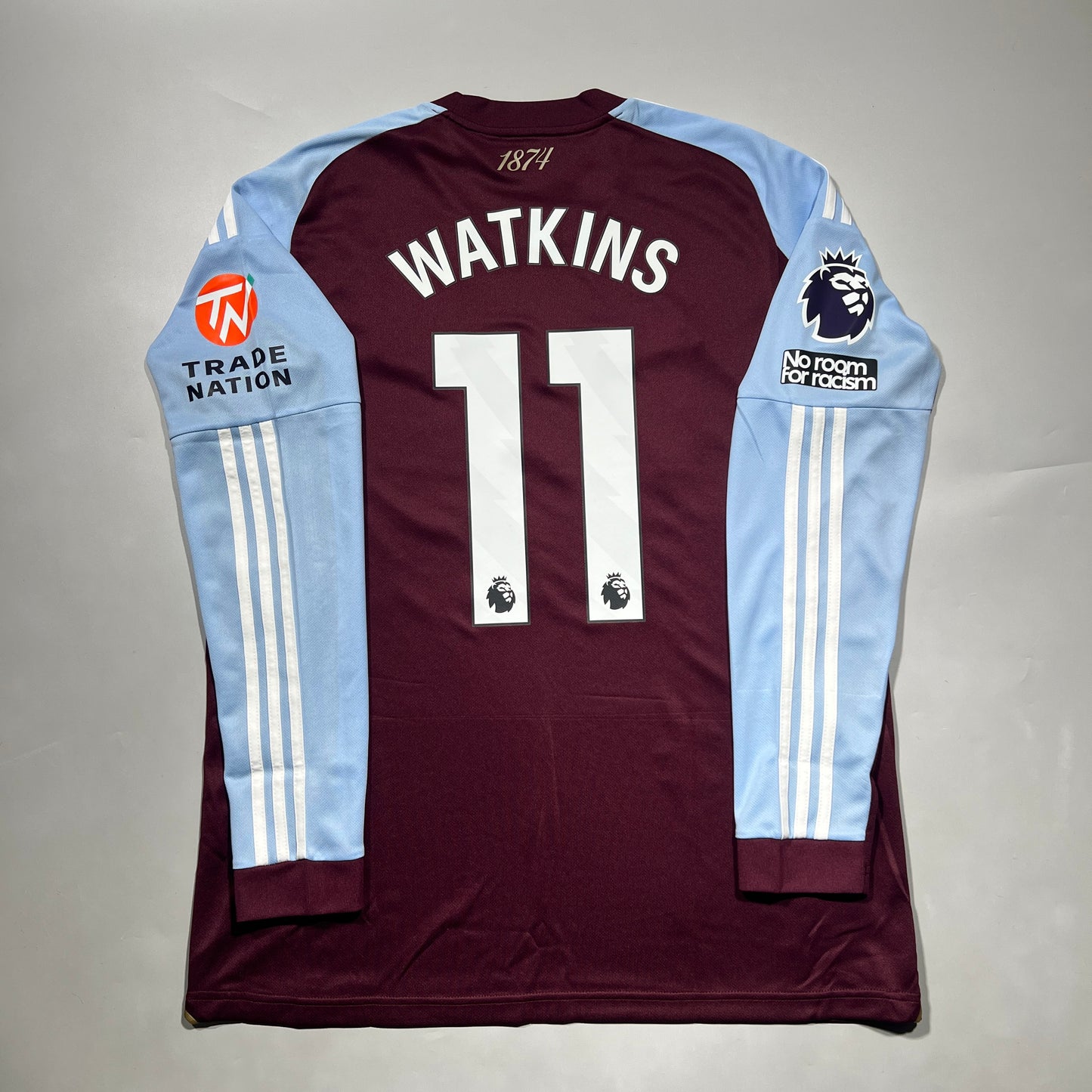 Official #11 Watkins 25/26 Aston Villa Home Stadium Shirt Long Sleeve EPL Size L (JP:2XL)