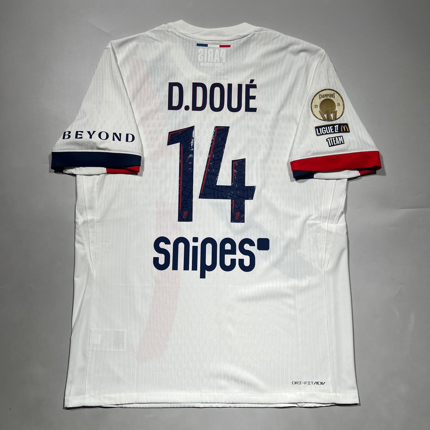 Official #14 D.Doue 25/26 Paris Saint-Germant (PSG) Away Authentic Shirt Ligue1