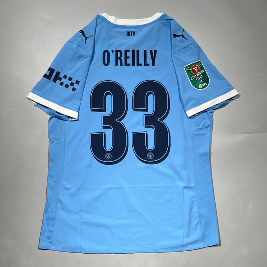 Official #33 O’Reilly 25/26 Manchester City Home Authentic Shirt Carabao Cup Size M