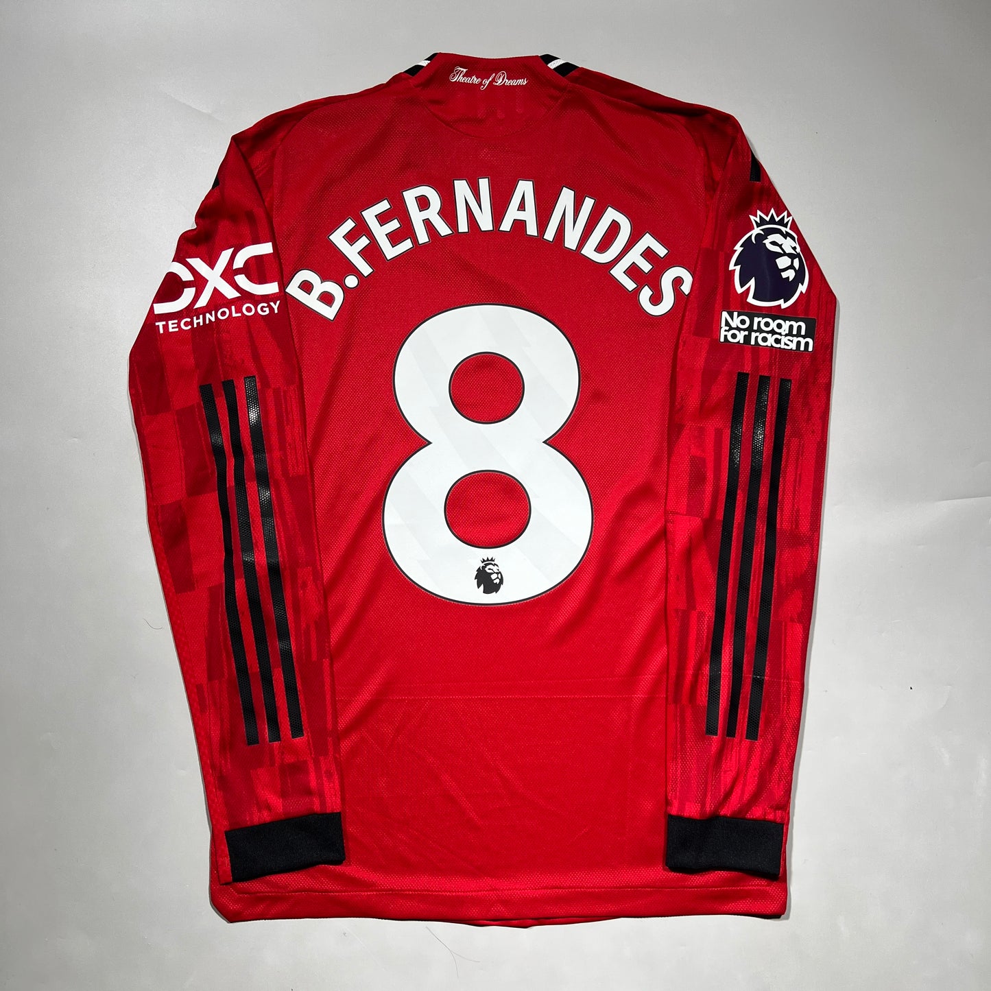 Official #8 B.Fernandes 25/26 Manchester United Home Authentic Shirt Long Sleeve EPL Size S (JP:M)