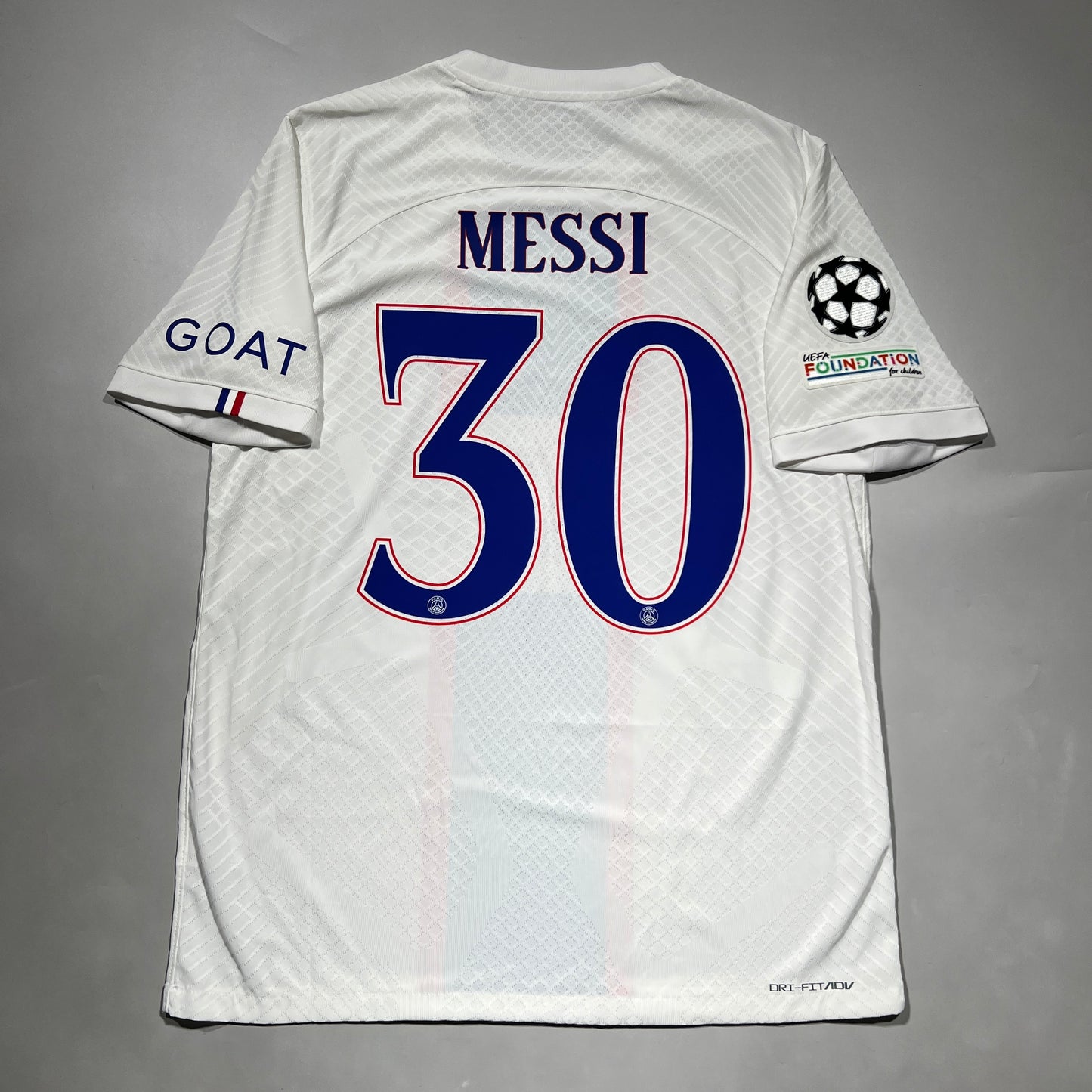 Official #30 Messi 22/23 Paris Saint-Germant (PSG) Third Authentic Shirt UCL Size L Nike DN2709-102