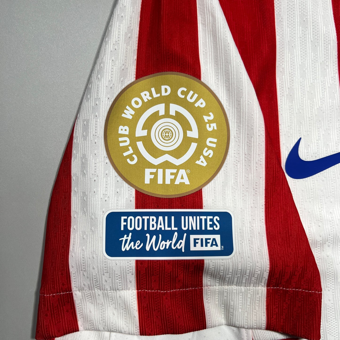 Official #8 Barrios 25/26 Atletico Madrid Home Authentic Shirt Club World Cup 25 USA Size L