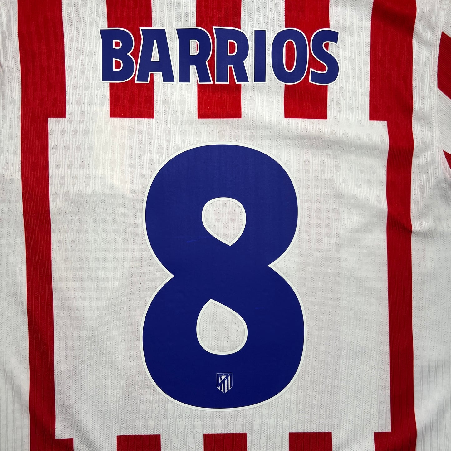 Official #8 Barrios 25/26 Atletico Madrid Home Authentic Shirt Club World Cup 25 USA Size L