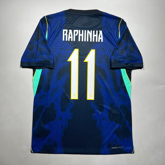 Official #11 Raphinha 2026 Brazil Away Authentic Shirt