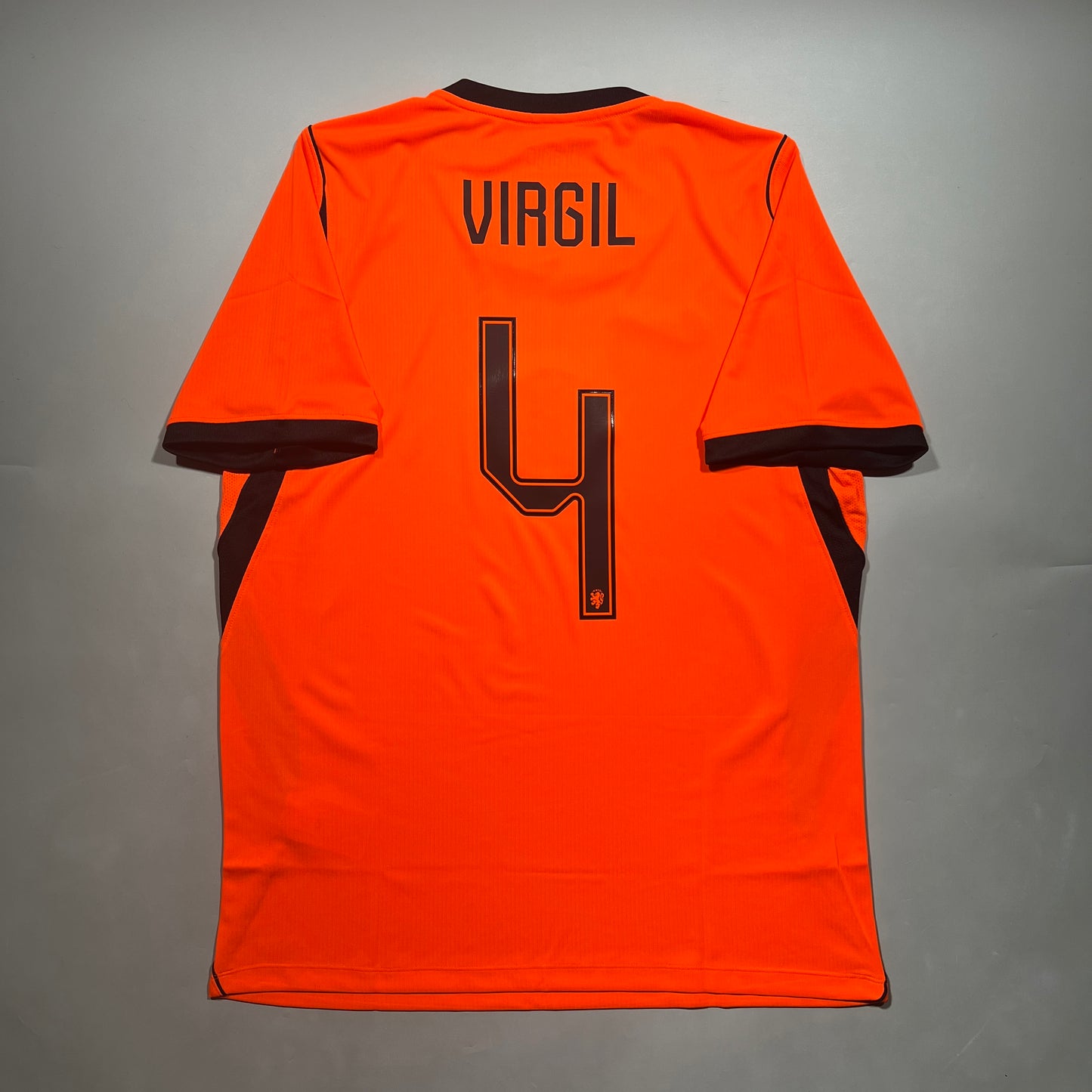 Official #4 Virgil 2026 Netherlands Home Stadium Shirt Size L