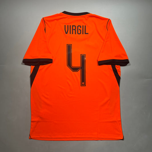 Official #4 Virgil 2026 Netherlands Home Stadium Shirt Size L