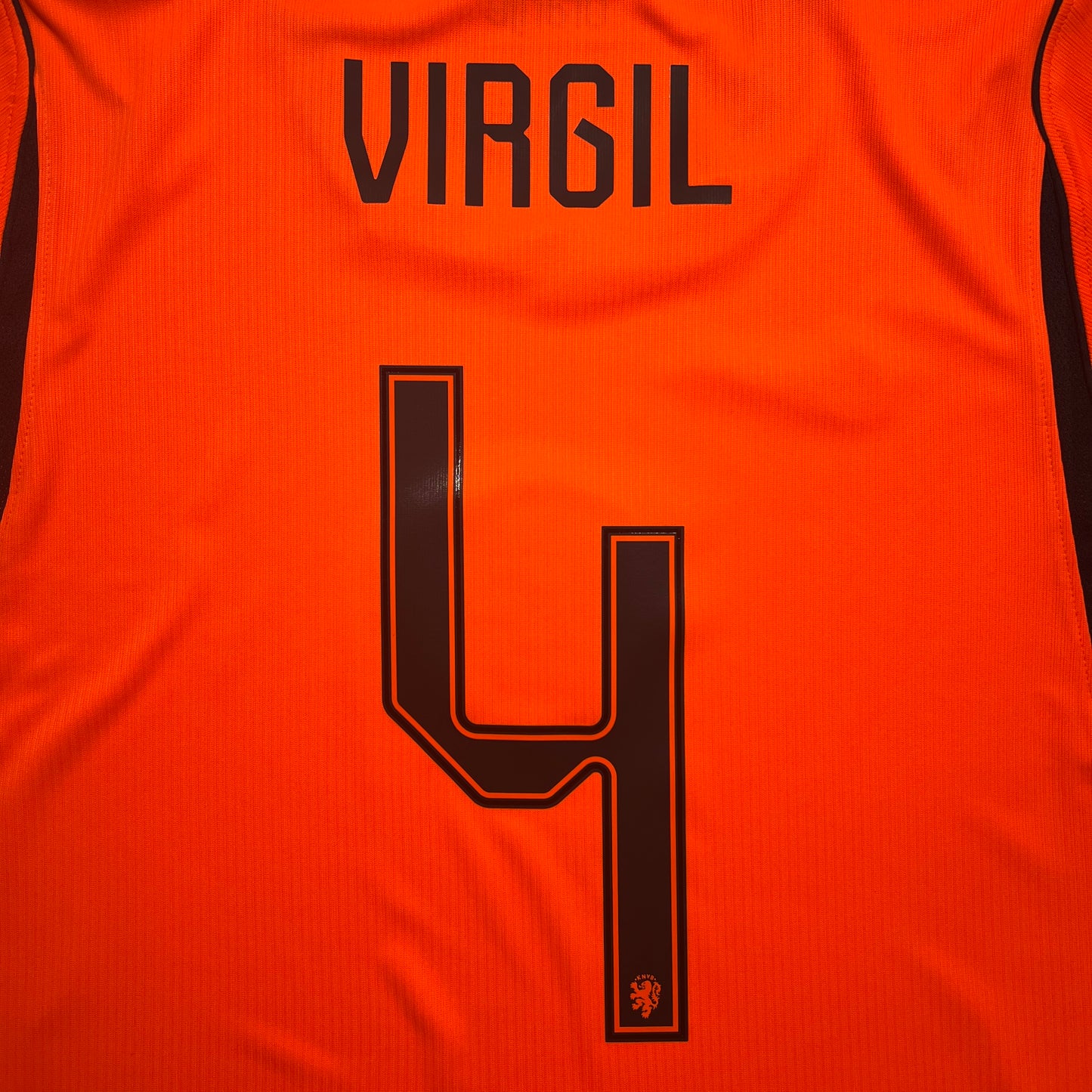 Official #4 Virgil 2026 Netherlands Home Stadium Shirt Size L