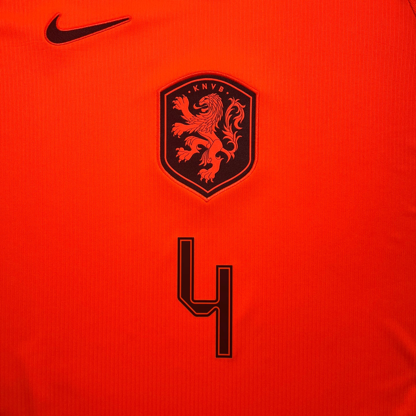 Official #4 Virgil 2026 Netherlands Home Stadium Shirt Size L