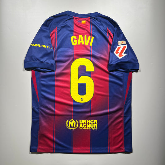 Official #6 Gavi 25/26 FC Barcelona Home Stadium Shirt Size L