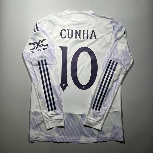 Official #10 Cunha 25/26 Manchester United Away Authentic Shirt Long Sleeve Size L(JP:2XL)