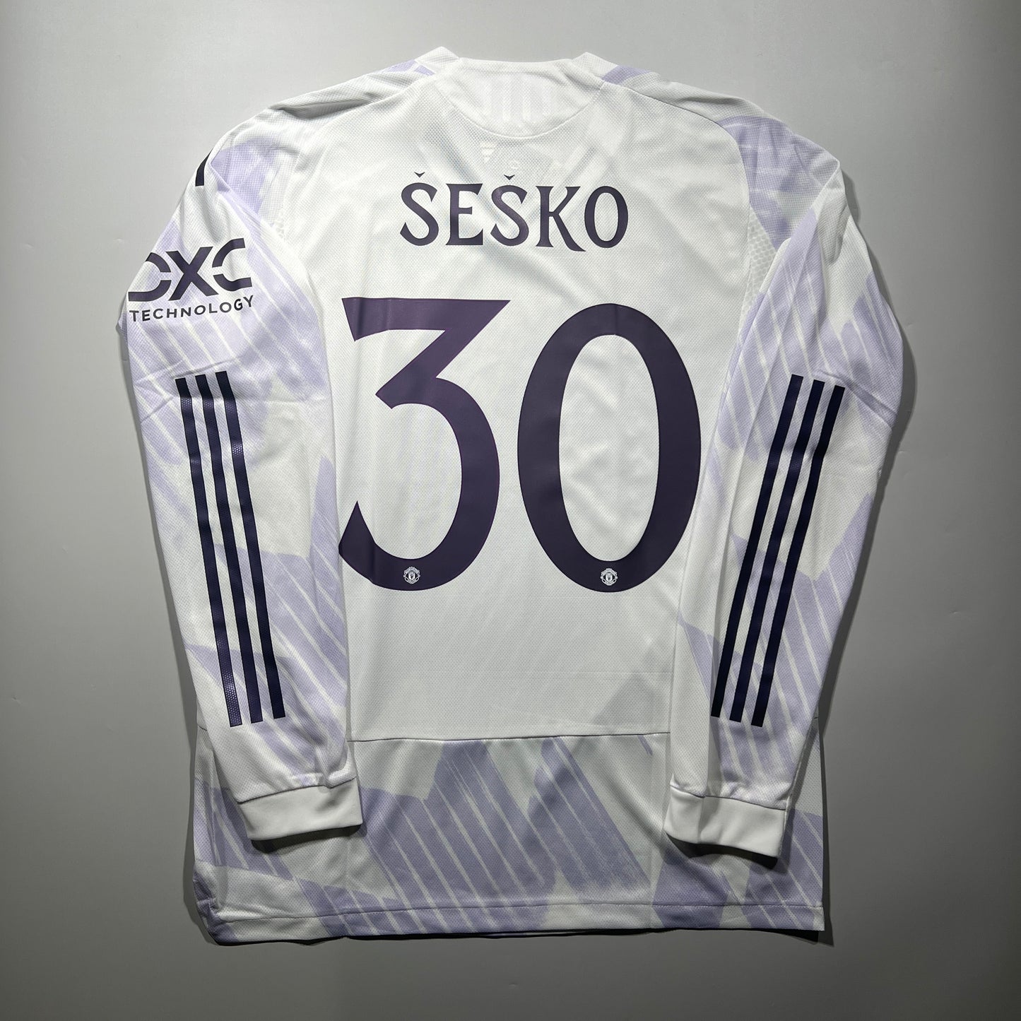Official #30 Sesko 25/26 Manchester United Away Authentic Shirt Long Sleeve Size L(JP:2XL)