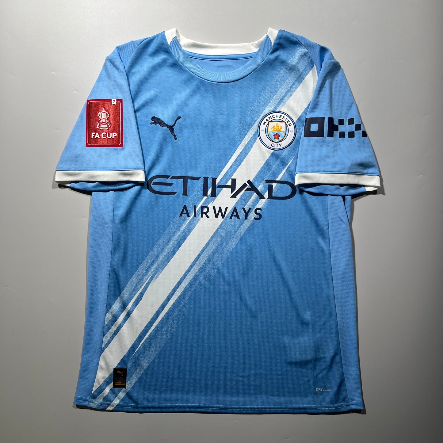 Official #9 Haaland 25/26 Manchester City Home Stadium Shirt FA Cup Size M