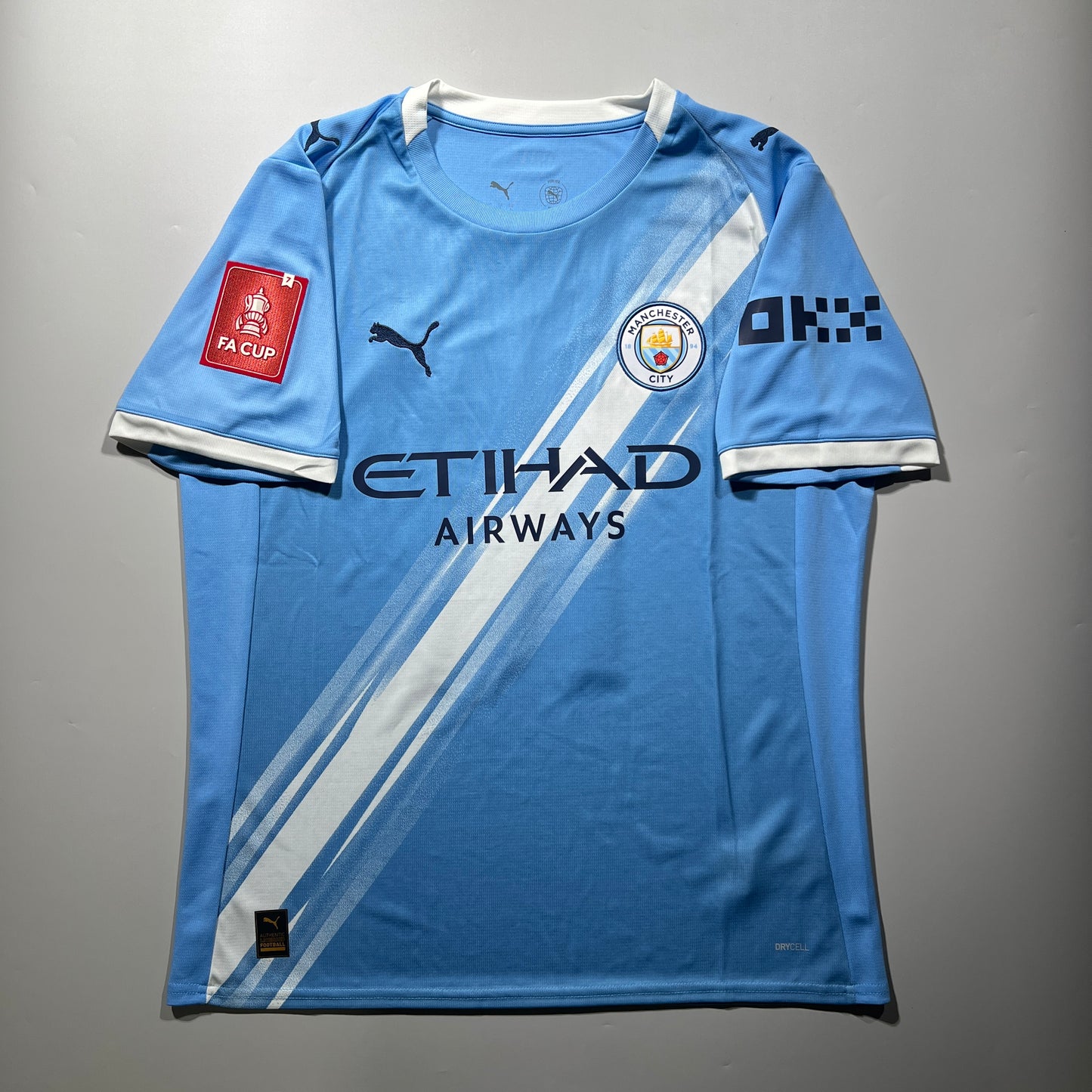 Official #16 Rodrigo 25/26 Manchester City Home Stadium Shirt FA Cup Size L