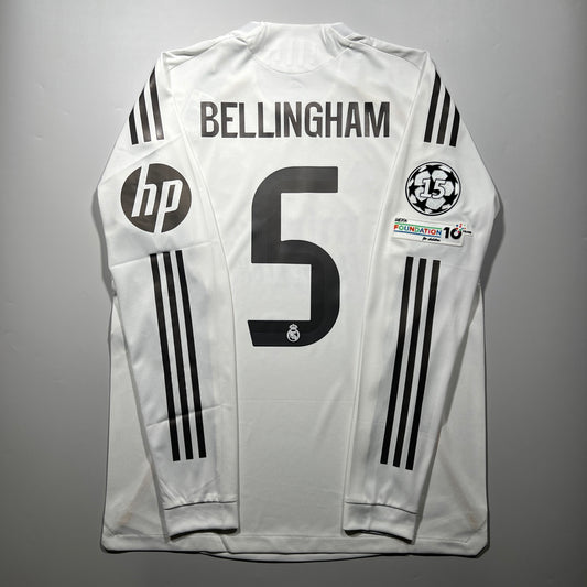 Official #5 Bellingham 25/26 Real Madrid Home Authentic Long Sleeve Shirt EU Edition UCL Size L (JP:2XL)