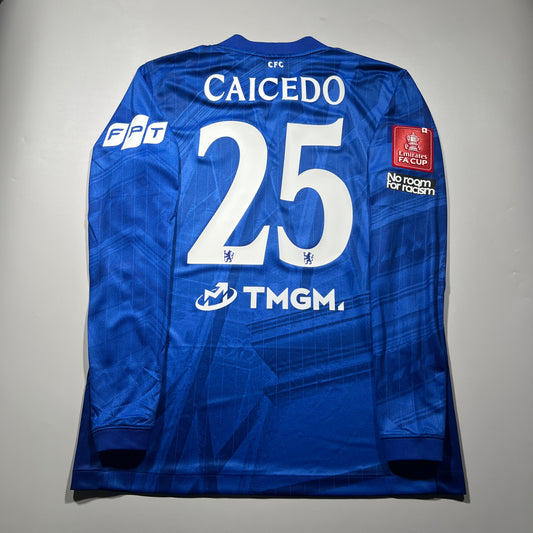 Official #25 Caicedo 25/26 Chelsea Home Stadium Shirt Long Sleeve Nike HV9258-496