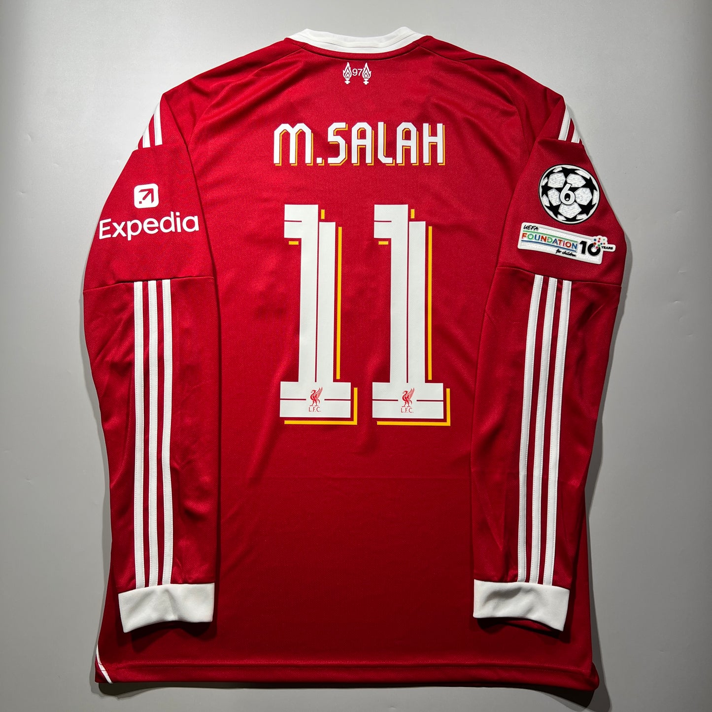 Official #11 M.Salah 25/26 Liverpool Home Stadium Long Sleeve Shirt UCL Adidas JV6456