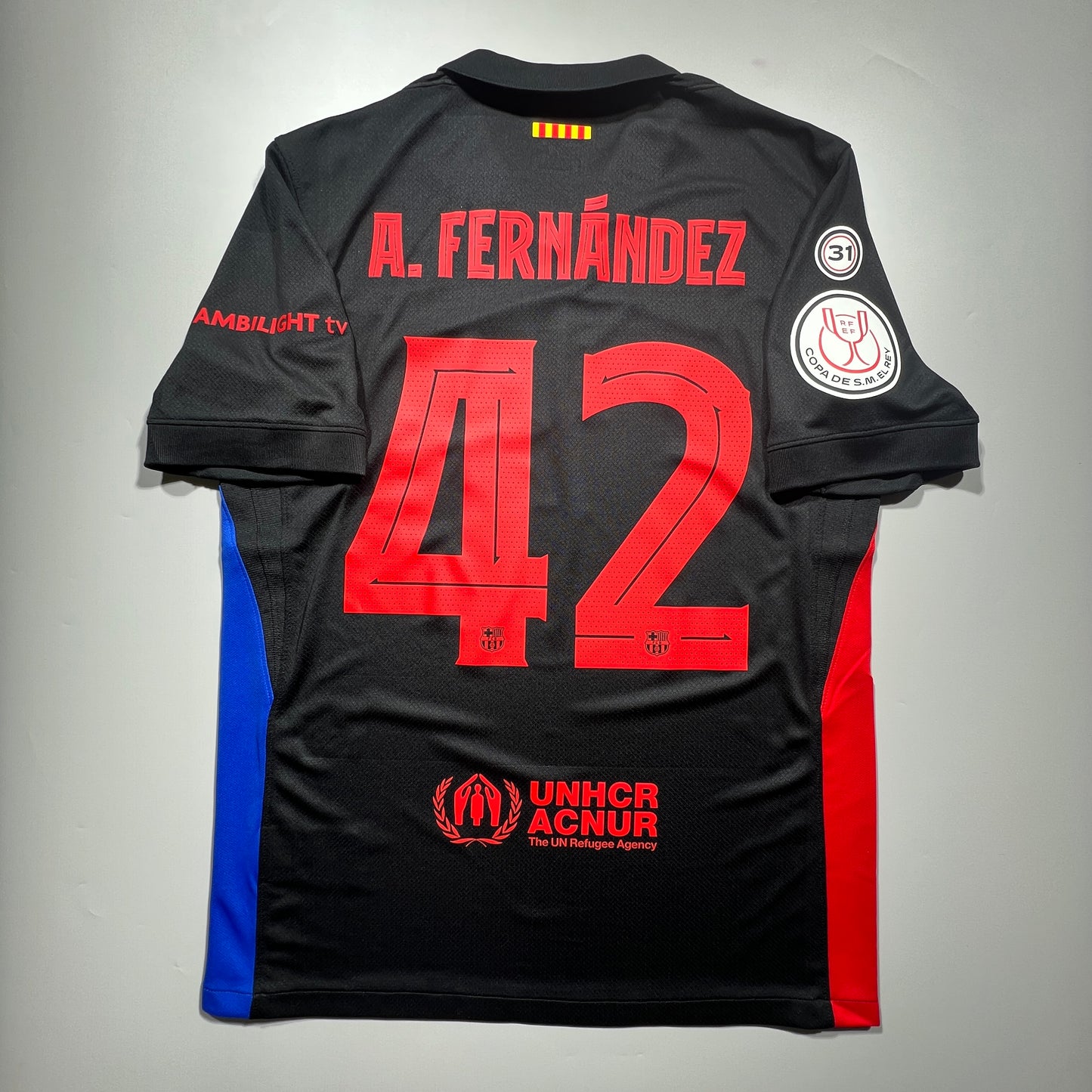 [Pre-Order] Official #42 A. Fernandez 24/25 FC Barcelona Away Stadium Shirt Copa Del Rey Nike FN8792-010