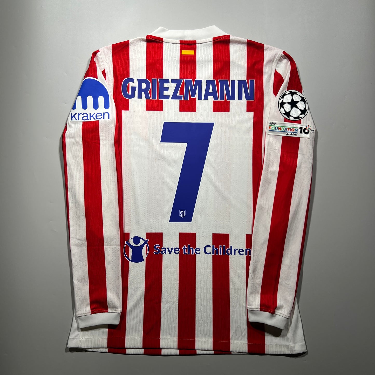 [Pre-Order] Official #7 Griezmann 25/26 Atletico Madrid Home Player Issue Long Sleeve Shirt UCL Nike HJ4450-614