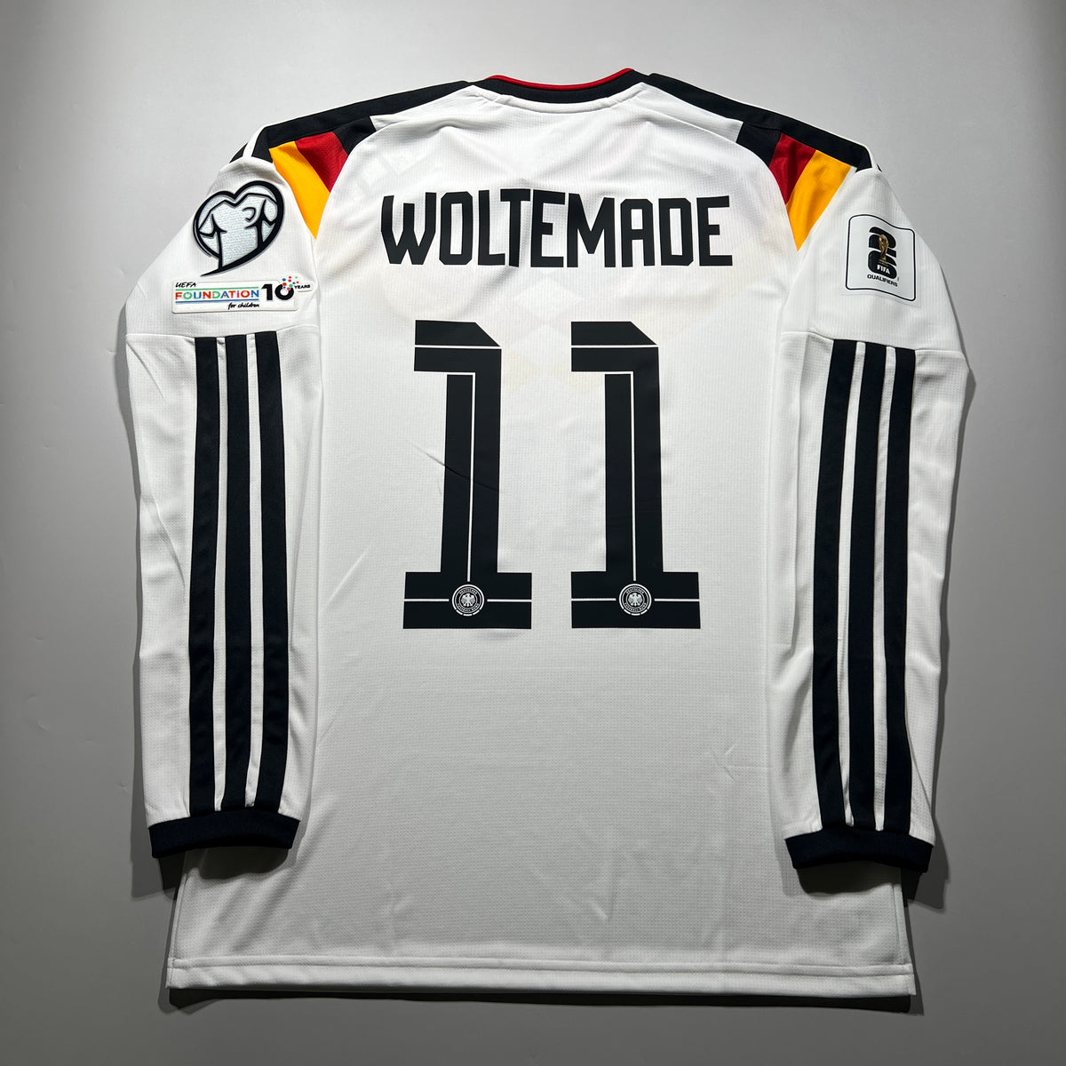 Official #11 Woltemade 2026 Germany Home Stadium Long Sleeve Shirt Size M (JP:XL) Adidas JM1380