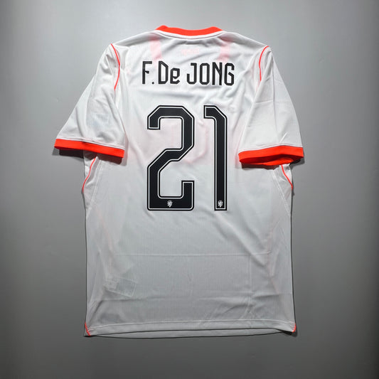 Official #21 F. De Jong 2026 Netherlands Away Stadium Shirt Nike IB5391-100