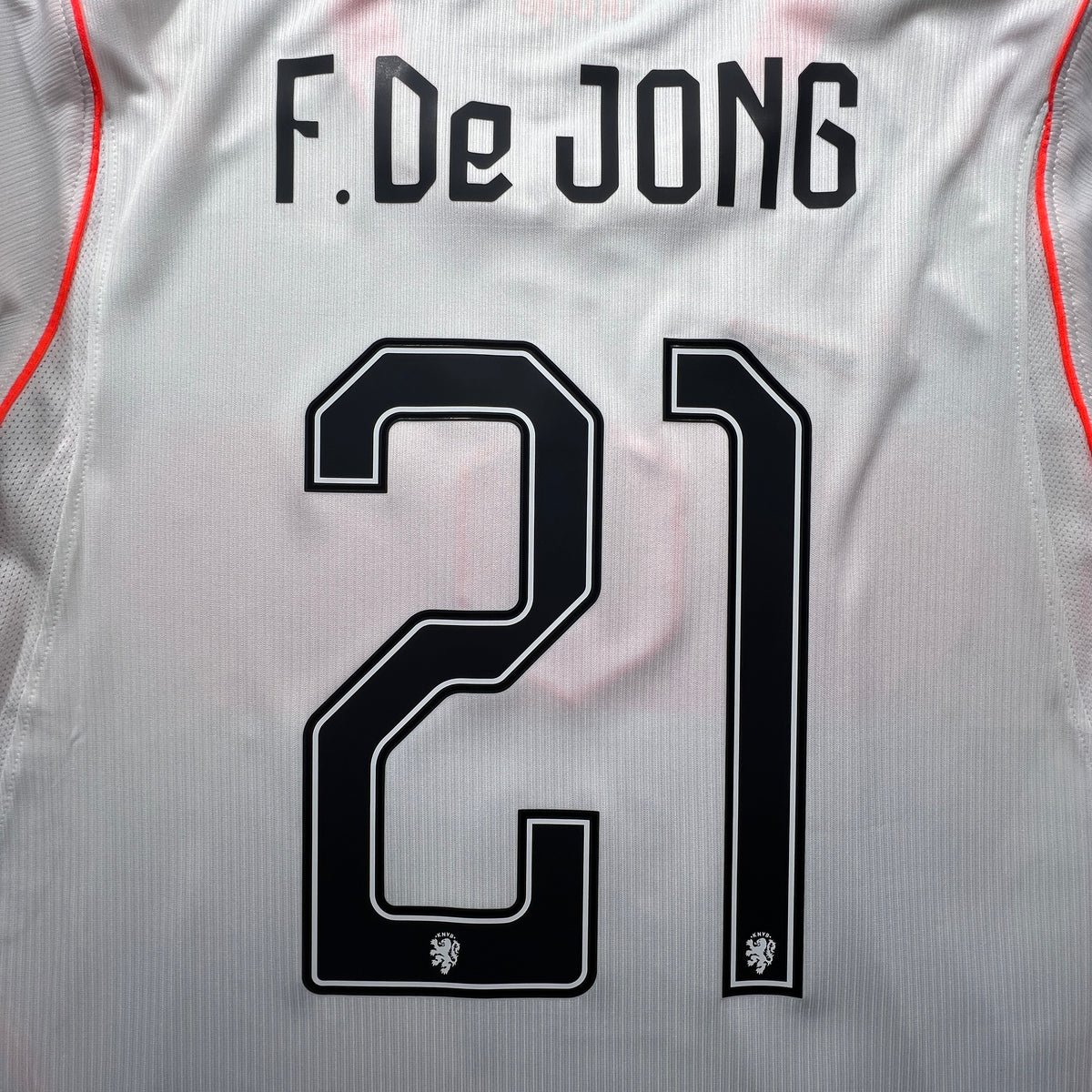 Official #21 F. De Jong 2026 Netherlands Away Stadium Shirt Nike IB5391-100
