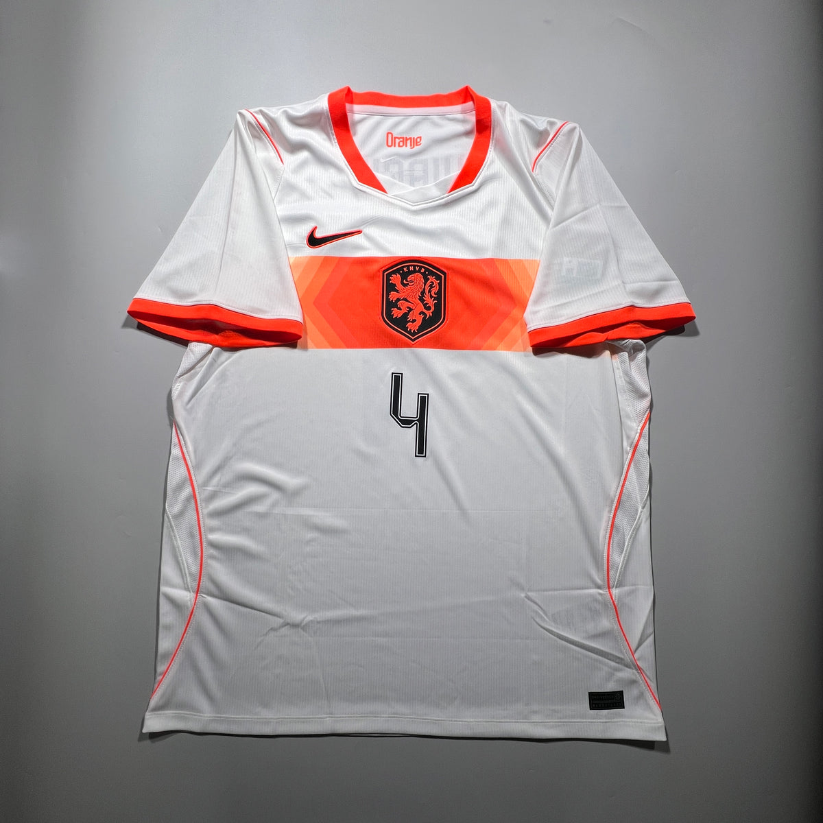 Official #4 Virgil 2026 Netherlands Away Stadium Shirt Nike IB5391-100