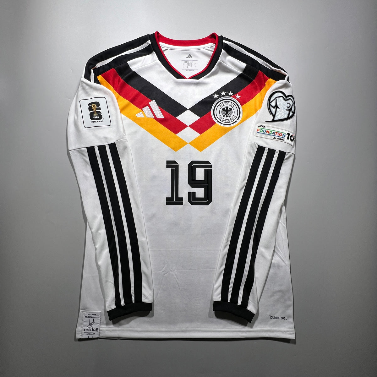Official #19 Sane 2026 Germany Home Stadium Long Sleeve Shirt Size S/M (JP: L) Adidas JM1380